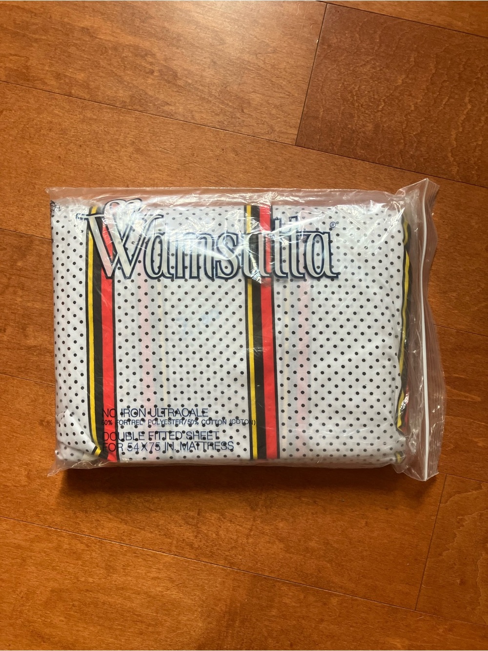 Vintage Wamsutta sheet 80s bedroom double fitted sheet NIP NEW DEADSTOCK